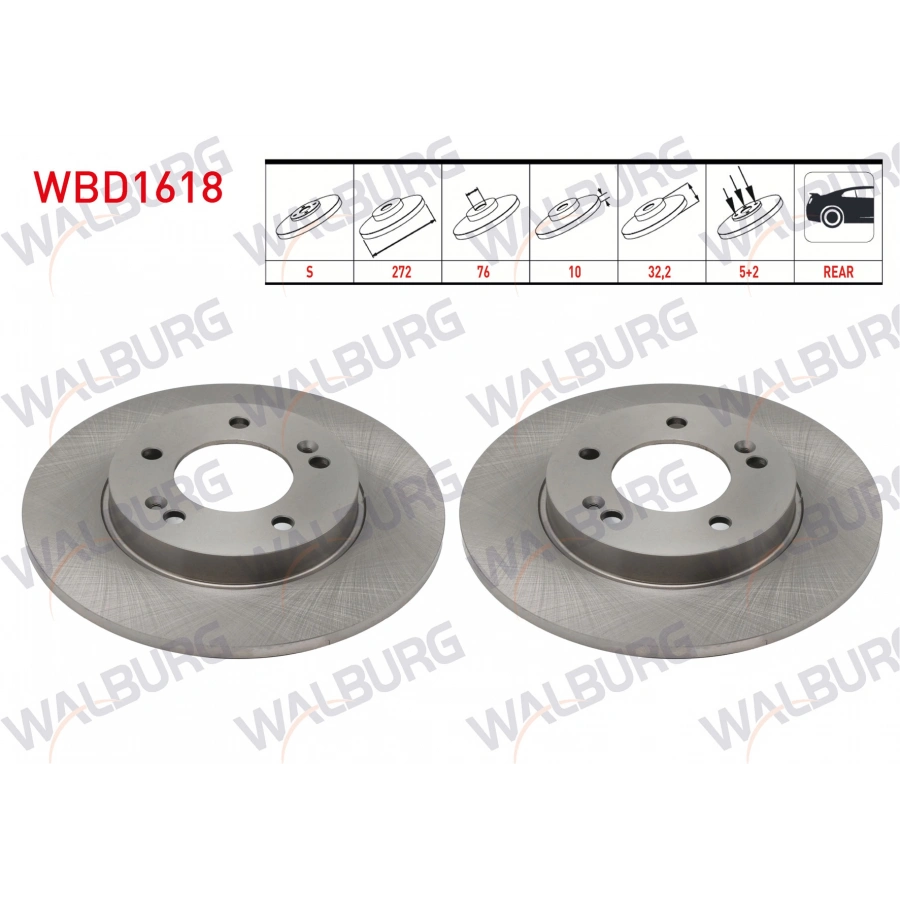 FREN DISKI ARKA DUZ 5 BJN 272X10X76X32,2 HYUNDAI I30 2016-/ KIA CEED 2018-/ XCEED 2019-