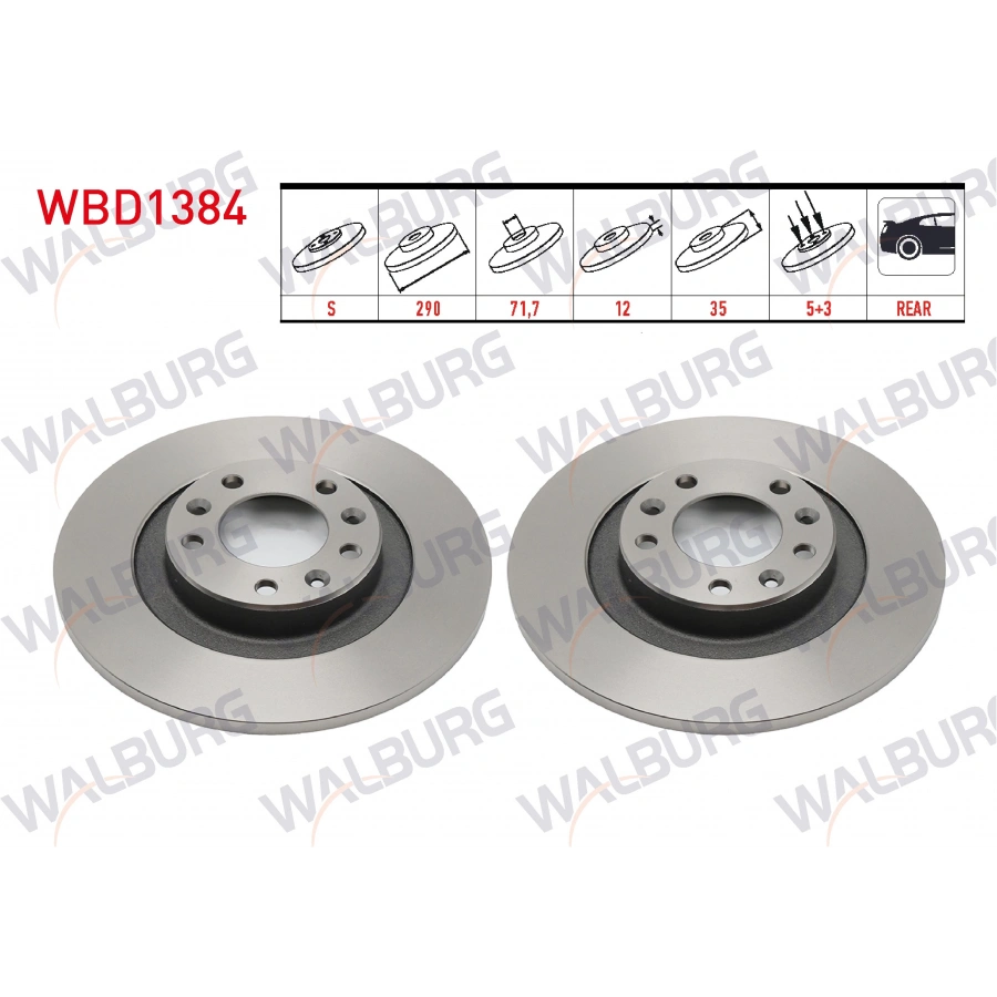 FREN DISKI ARKA DUZ 5 BJN 290X12X71,07X35 PEUGEOT 308 II 1.6 HDI 2014-/3008 1.6 THP-1.6 BlueHDI 2016-/EXPERT 1.6 BlueHDI 2016-/C4 PICASSO II 1.6 THP-1.6 HDI 13-/JUMPY III 1.6 HDI 16-/C5 AIRCROSS 18-