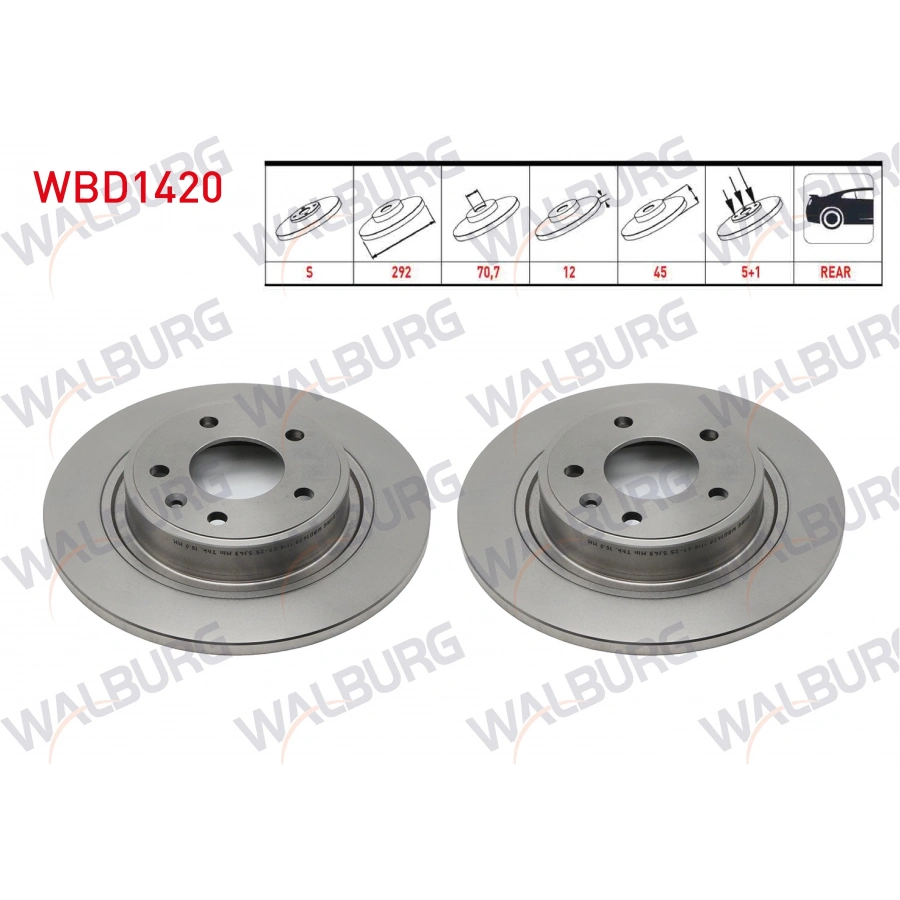 FREN DISKI ARKA DUZ 5 BJN 292X12X70,7X45 OPEL ASTRA J 16 JANT 1.3 CDTI - 1.6 CDTI 2009-2016 / ASTRA J 1.4 T - 1.4i - 1.6 T - 1.6i 2009-2016 / ZAFIRA C 1.6 CDTI 2014- / CHEVROLET CRUZE 1.6 2009-2014