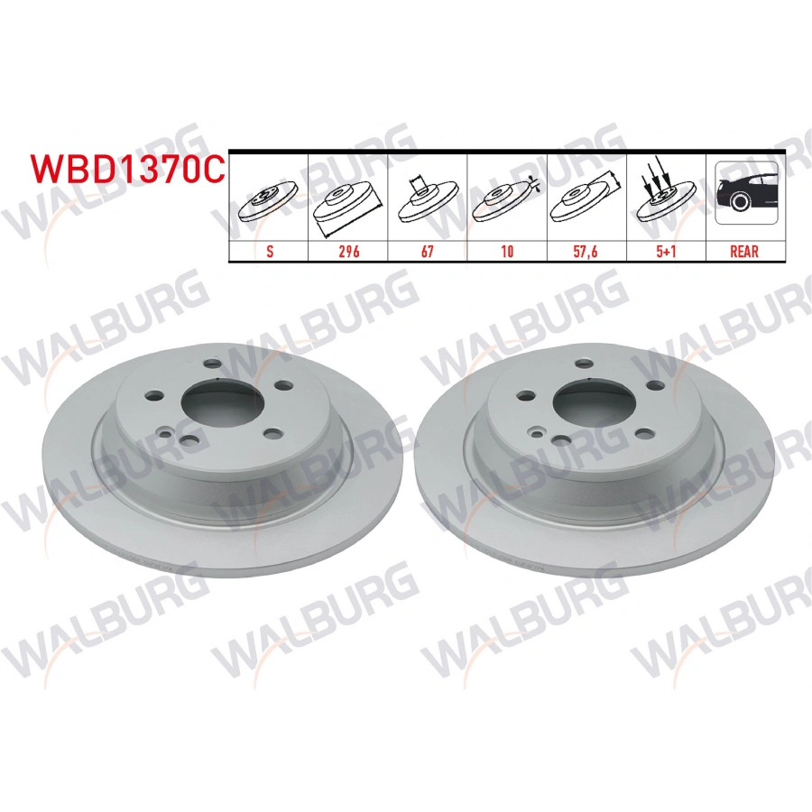 FREN DISKI ARKA DUZ KAPLAMALI 5 BJN 296X10X67X57,60 MERCEDES VITO 111 CDI -110 CDI -115 CDI - 109 CDI - 113 CDI -116 CDI - 2.0 CDI - 2.2 CDI 2003-2014