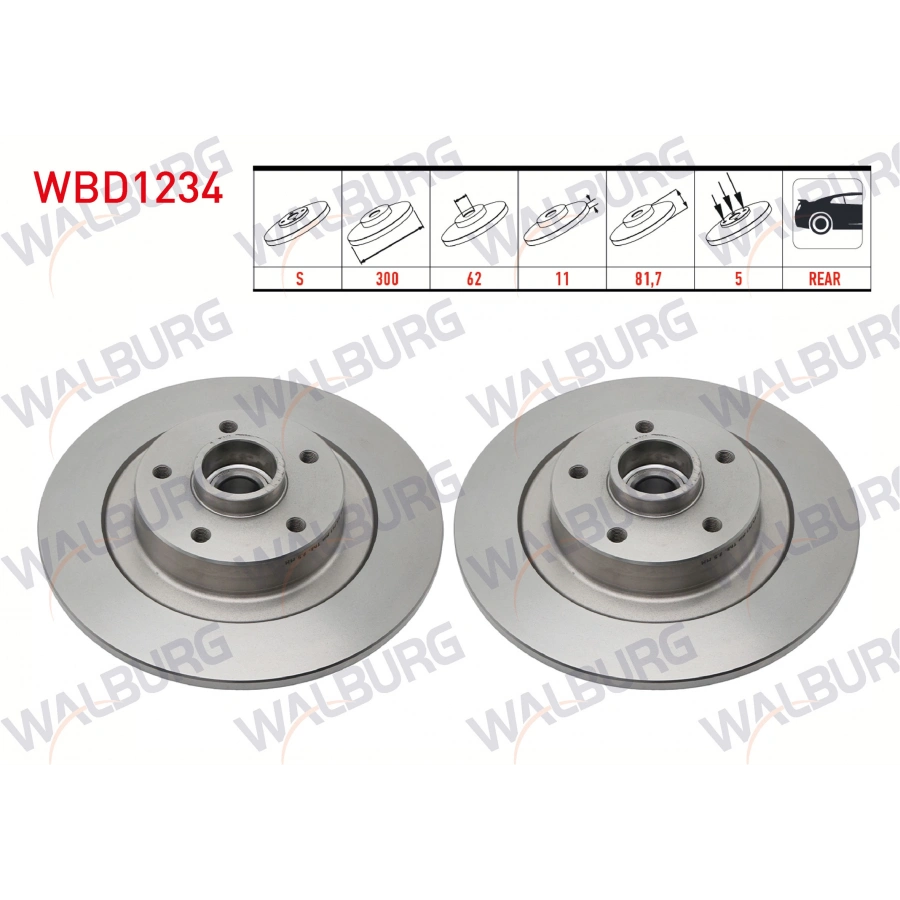 FREN DISKI ARKA DUZ 5 BJN 299,8X11X61,92X81,7 RENAULT LAGUNA III 1.5 DCI - 2.0 DCI - 1.6i 16v PORYA RULMANLI MANYETIK ABS HALKALI 2007-/ LATITUDE 1.5 DCI - 2.0 DCI 2011-/ TALISMAN 1.6 DCI 2015-