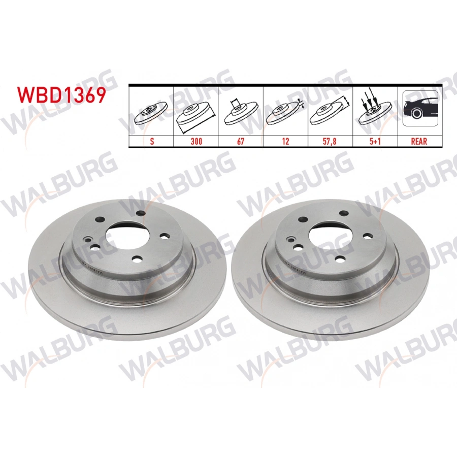 FREN DISKI ARKA DUZ 5 BJN 300X12X67X57,80 MERCEDES VITO (W447) 111 CDI 2014-