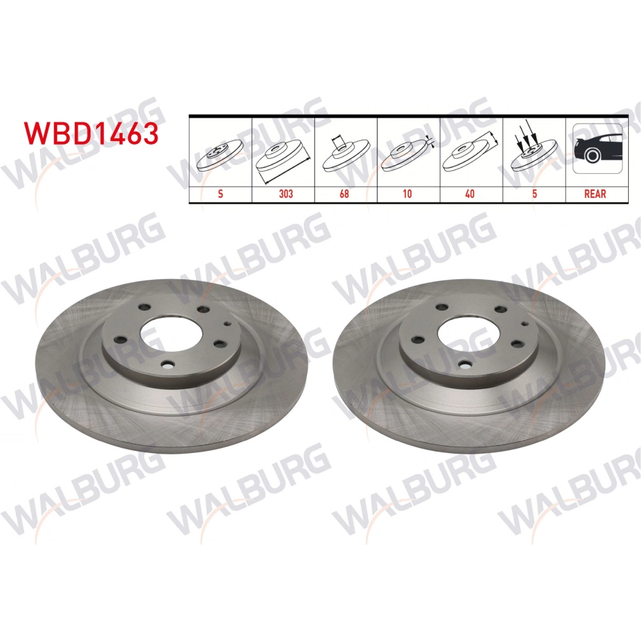 FREN DISKI ARKA DUZ 5 BJN 303X10X68X39,6 MAZDA CX-5 (KE) 2.0 - 2.2 D 2011-/ CX-5 (KF) 2.0 2017-