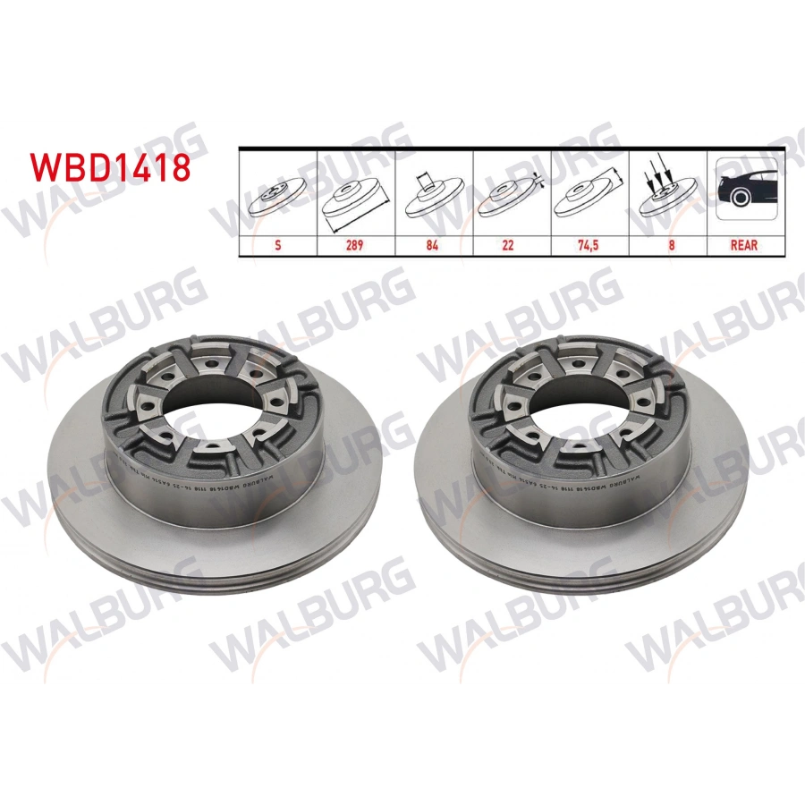 FREN DISKI ARKA DUZ 8 BJN 289X22X84X84,5 IVECO DAILY III (35.80-35.10-35.12) 2.3 D 1999-2006 / DAILY III (35.80-35.10-35.12) 2.8 D 1999-2006 / DAILY II (35.80-35.10-35.12) 2.5 D 1996-1999