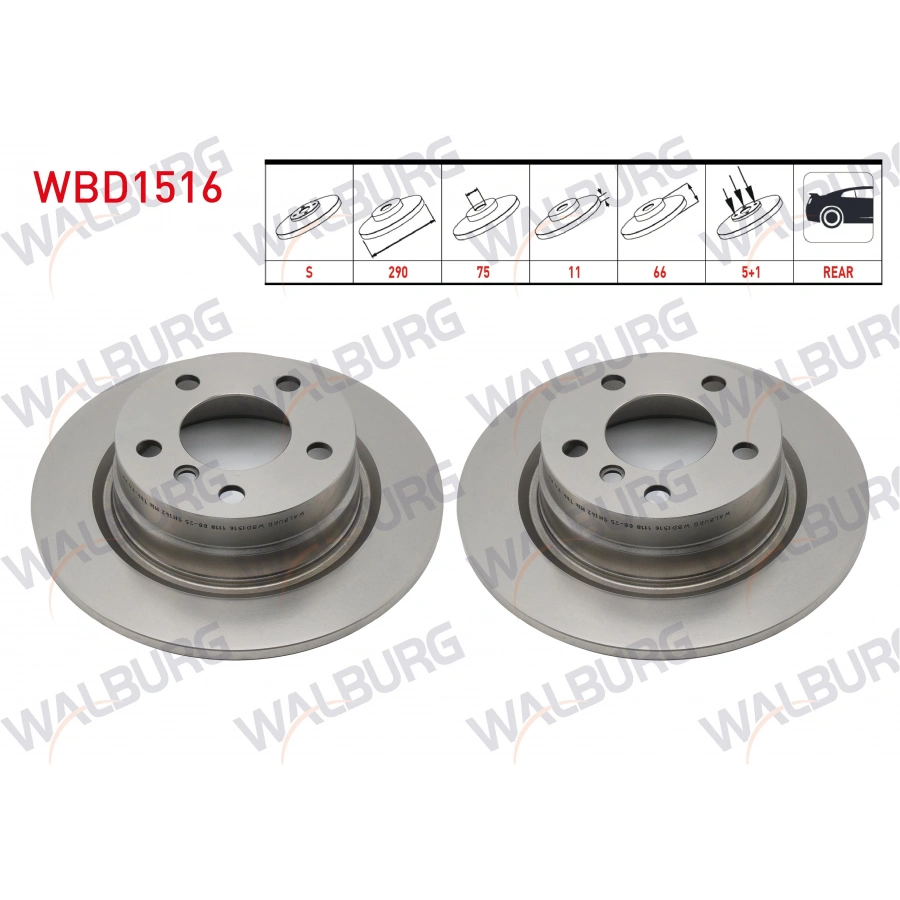 FREN DISKI ARKA DUZ BMW 1 SERISI (F20,F21) 116 D 5 BJN 290X11X75X66 2010-