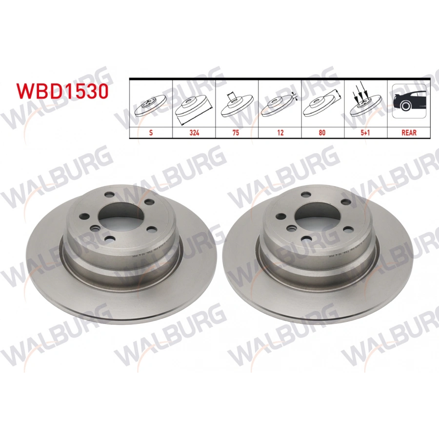 FREN DISKI ARKA DUZ BMW X5 (E53) 3.0 D 5 BJN 324X12X75X80 2000-2007