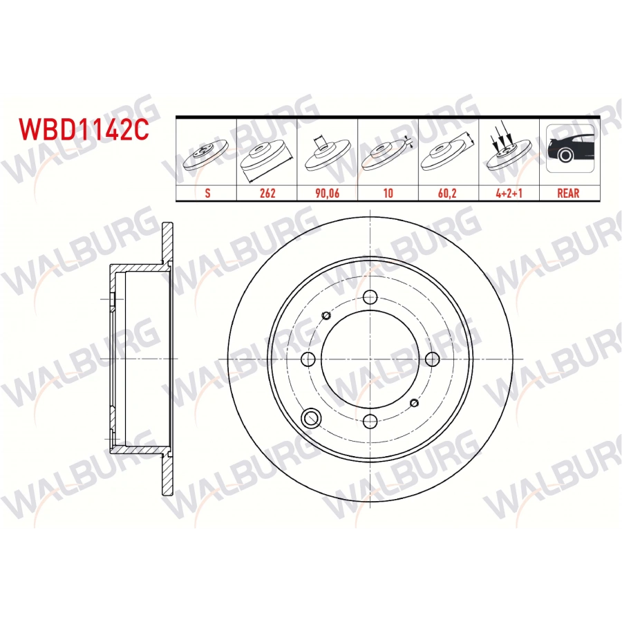 FREN DISKI ARKA DUZ KAPLAMALI 4 BJN 262X10X90,06X60,2 MITSUBISHI LANCER VII (CSA) 1.3 2003-2007 / LANCER VII (CSA) 1.6 4 2003-2007