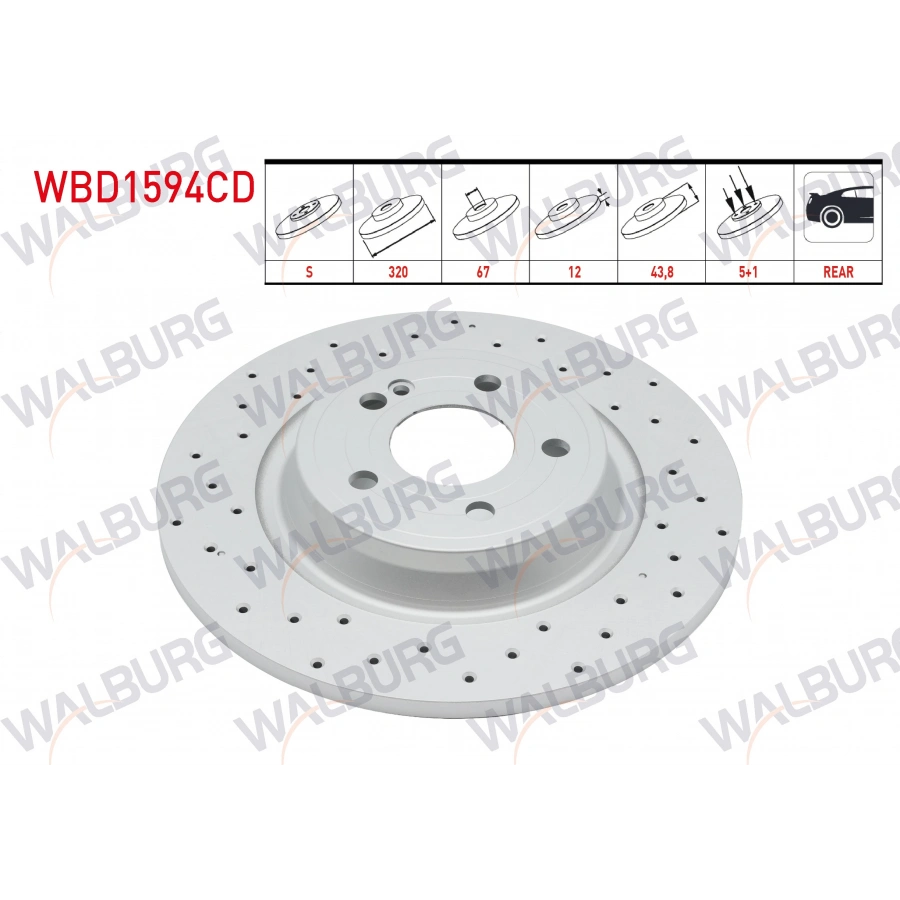 FREN DISKI ARKA DUZ KAPLAMALI PERFORMANS DELIKLI 5 BJN 320X12X67X43,8 MERCEDES A (W177) 180 - 180 d 200 2018-/CLA (C118) 180 d - 200 2019-/B (W247) 180 - 180 d 2019-/GLA (H247) 200 2020-/GLB (X247)
