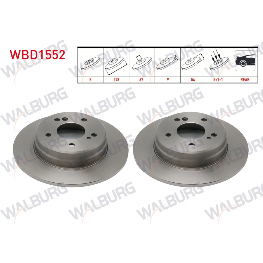 FREN DISKI ARKA DUZ MERCEDES C SERISI (W203) C 200 CDI 5 BJN 278X9X67X54 2000-2006