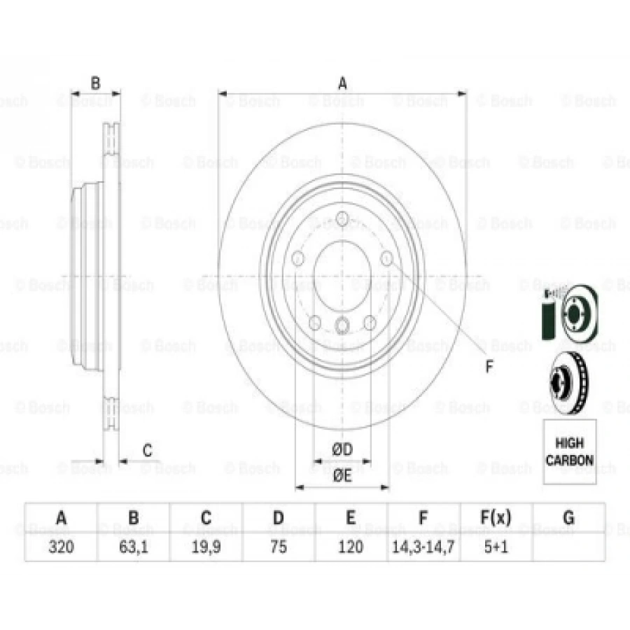 FREN DISKI ARKA E60-E61-E63-E64 BM 03-10