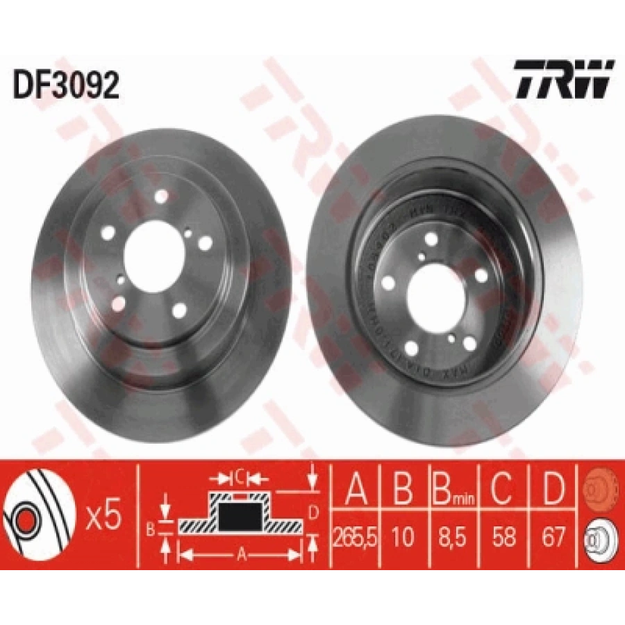 FREN DISKI ARKA . FORESTER (SF, SG) 2.0 T:2.5 T 98-07