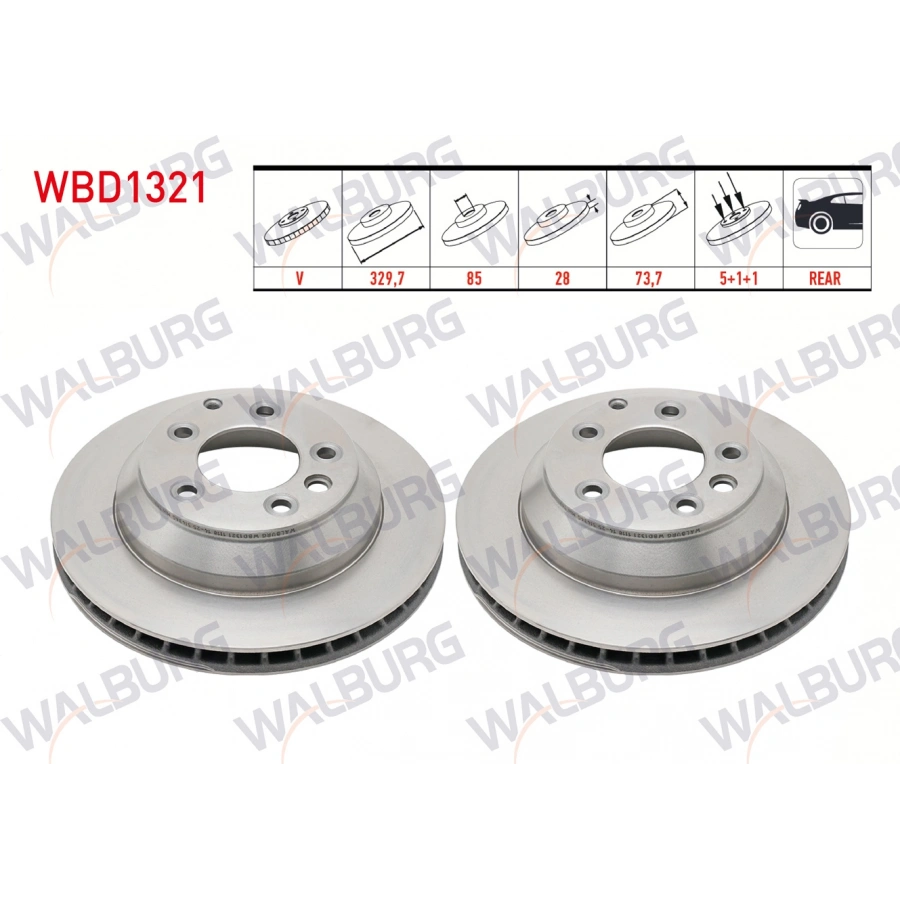 FREN DISKI ARKA HAVALI 5 BJN 17 JANT 330X28X85X73,5 TOUAREG 3.0 TDI V6 2010-/TOUAREG 3.6 V6 FSI-5.0 V10 TDI 2002-2010/Q7 3.0 V12 TDI-4.2 FSI-TDI-3.0 TFSI 2006-2015/CAYENNE 3.0 TDI-3.6i 2002-2010