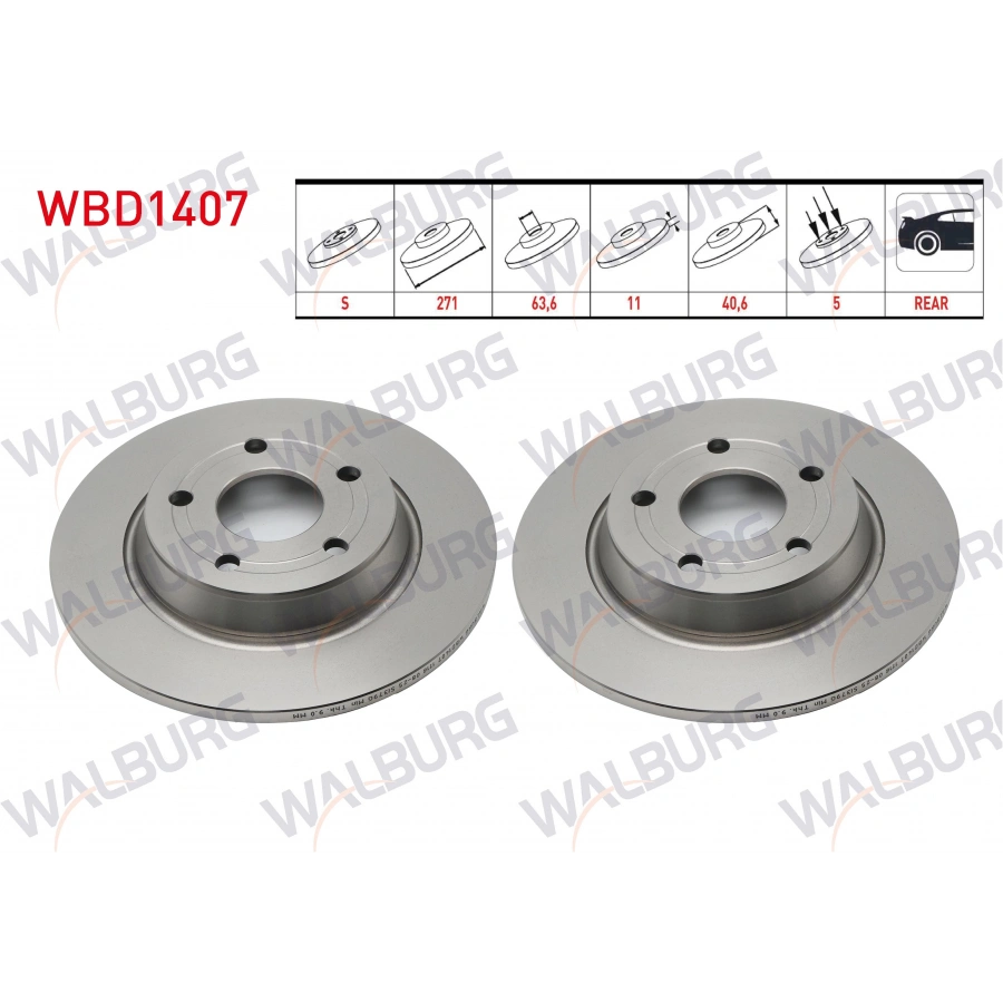 FREN DISKI ARKA HAVALI 5 BJN 271X11X63,6X40,6 FORD FOCUS IV 1.5 EcoBoost 2018- / FOCUS IV 1.5 Ti-VCT 2018-