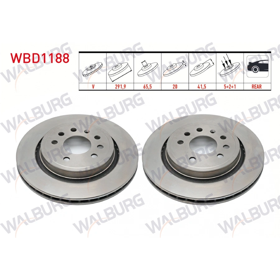 FREN DISKI ARKA HAVALI KAPLAMALI PERFORMANS DELIKLI 5 BJN 291,9X20X65,5X41,5OPEL VECTRA C 1.8 16v 2002-2008/ VECTRA C 1.9 CDTI 2002-2002/ VECTRA C 1.6 16v 2002-2002/ SIGNUM 1.8i 2003-