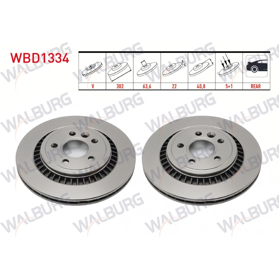 FREN DISKI ARKA HAVALI PERFORMANS DELIKLI 5 BJN 302X22X63,6X40,8 S60 II T3-T4-T5-D3-D5-2.0T (ELEKTRONIK EL FRENI) 2010-/S80 II D3-D5-T5-T6 2006-/V60 T6-T5-D3-D5-1.6D 2010-/V70 III 1.6D-2.0D 2006-/XC70