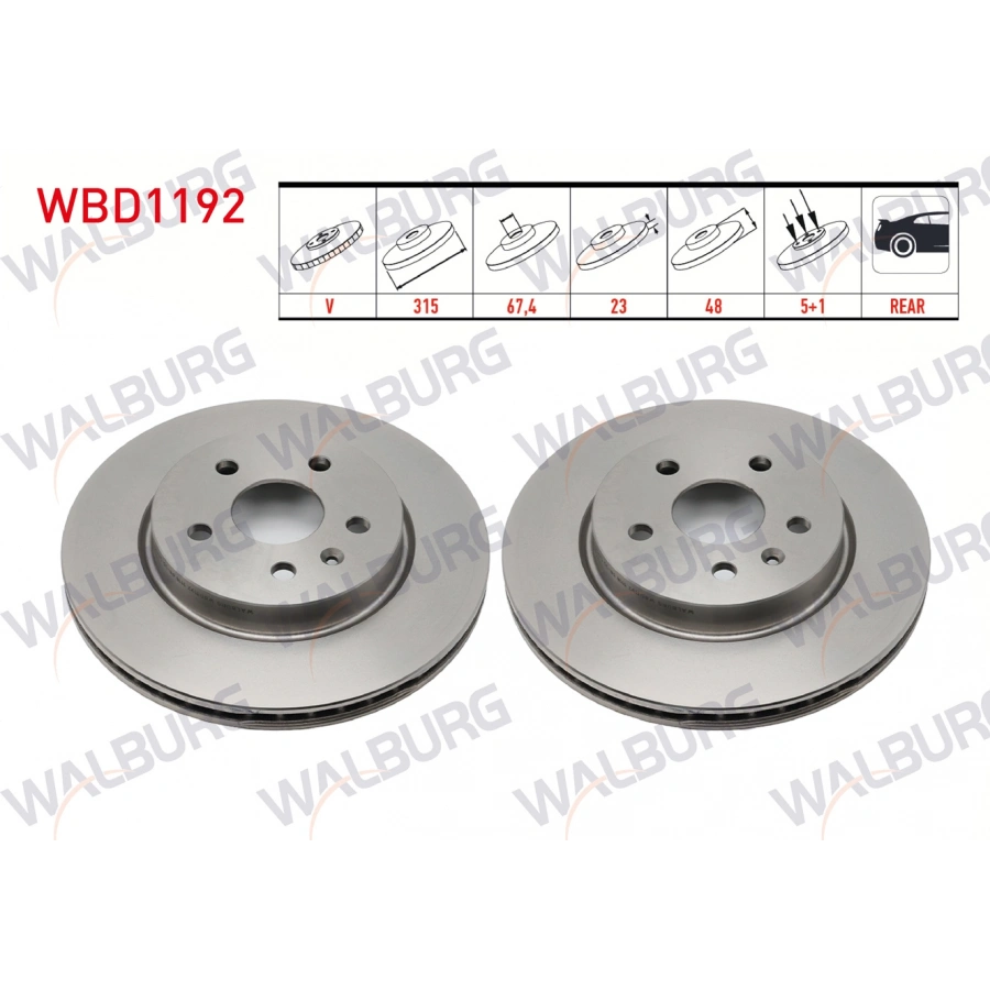 FREN DISKI ARKA HAVALI 5 BJN 315X23X67,4X48 OPEL INSIGNIA 1.6 T 17 JANT 2008-/ INSIGNIA 2.0 T 17 JANT 2008-/ INSIGNIA 2.0 CDTI 17 JANT 2008-