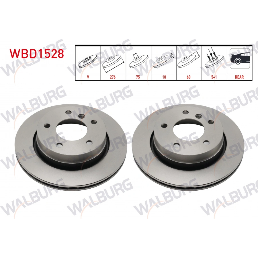 FREN DISKI ARKA HAVALI BMW 3 SERISI (E36) 316 i 5 BJN 276X19X75X60 1990-1998