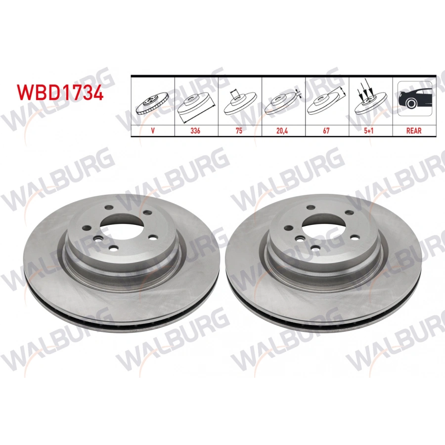 FREN DISKI ARKA HAVALI BMW 3 SERISI (E90) 320 i 5 BIJON 336X22X75X67,1 2005-2011