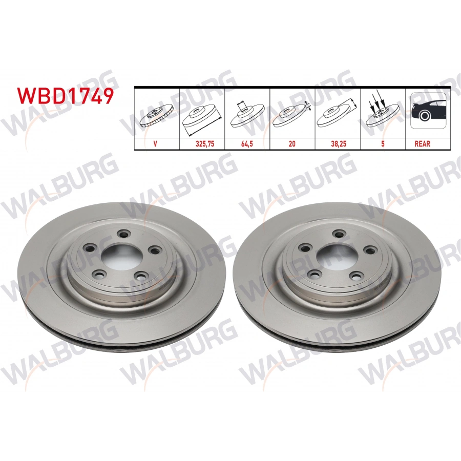 FREN DISKI ARKA JAGUAR XF 2008-2015 / XJ 2003-2019 / S-TYPE 2004-2007