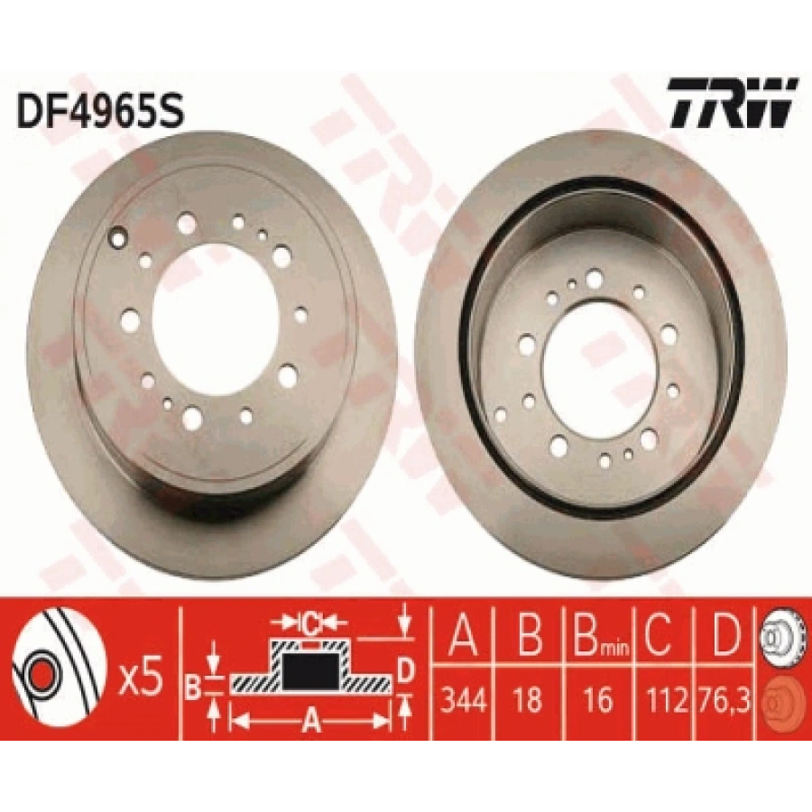 FREN DISKI ARKA . LAND CRUISER (J20) 4.7 32V:4.5 TD 07-