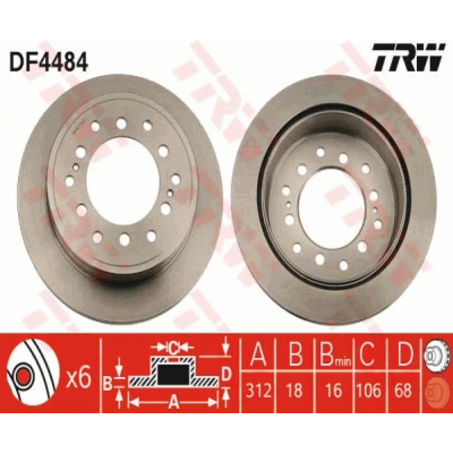 FREN DISKI ARKA . LAND CRUISER (J9) : LAND CRUISER PRADO (J12) 03-06 3.4 24V: 3.0 TD:3.0 D4D 96-02