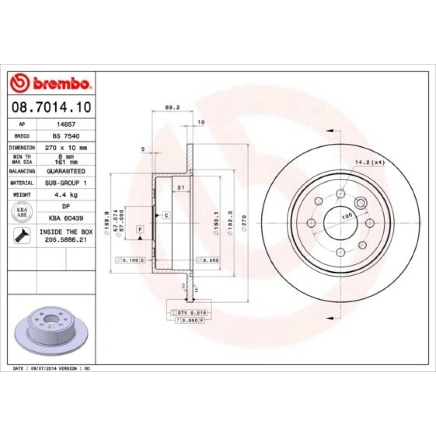 FREN DİSKİ ARKA VECTRA B 95> 900 93> 9-3 98> 9-5 97> 5 BİJON DÜZ 286MM