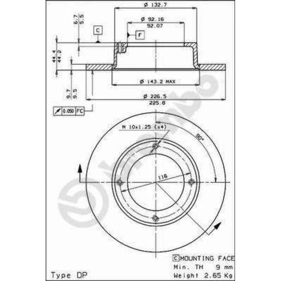 FREN DİSKİ CITROËN C4 COUPE LA_ 11 04- R CIT