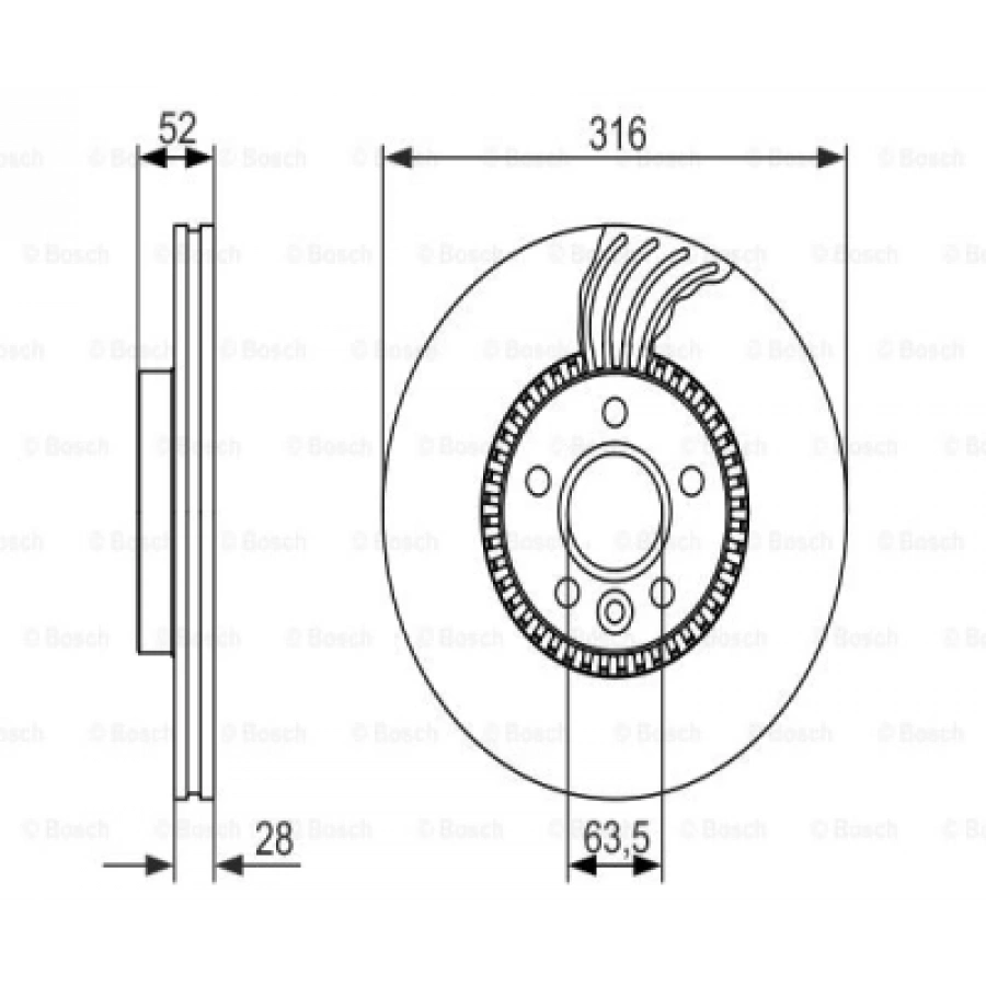 FREN DISKI ÖN 316 mm ADET GALAXY/S60/S80/V60/V70/FREELANDER 2 BM 06-