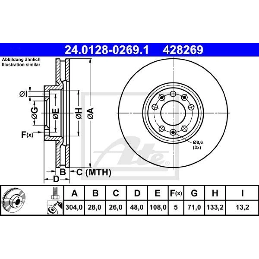 FREN DİSKİ ÖN ASTRA F 91> VECTRA A 88> VECTRA B 95> ASCONA C 81> KADETT E 84> CALIBRA A 90> ESPERO 94> LANOS 97> NEXIA 94> HAVALI 256MM