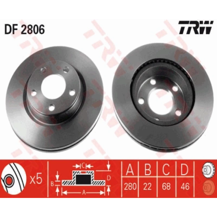 FREN DISKI ÖN DDF1708 / DF2806 (TAKIM FIYAT) PASSAT-A4 BM 97-