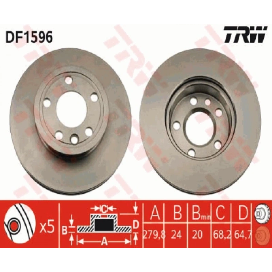 FREN DISKI ÖN DDF427 (TAKIM FIYAT) T4 BM 91-03