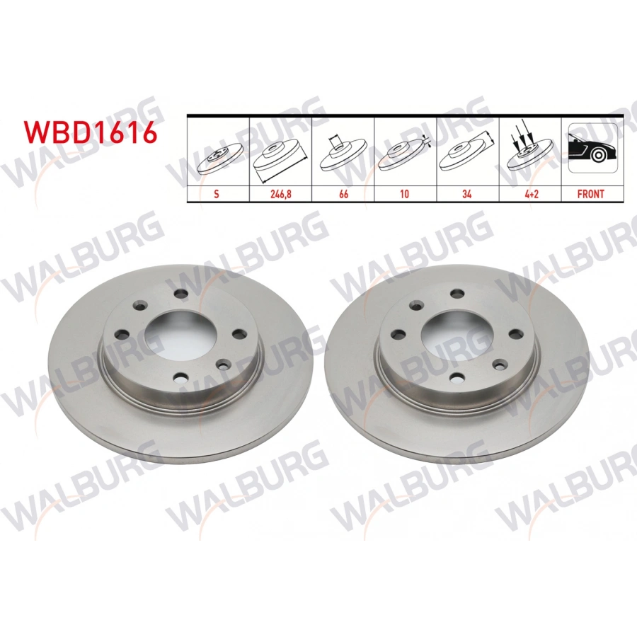 FREN DISKI ON DUZ 4 BJN 246,8X10X66X34 CITROEN SAXO / ZX / C15 / PEUGEOT 306 / 106 / 205 / 309 / 405