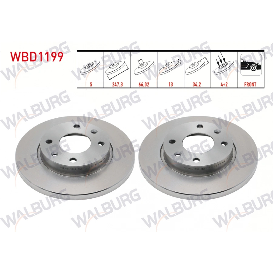 FREN DISKI ON DUZ KAPLAMALI 4 BJN 247,3X13X66,02X34,2 206 (2A/C) 1.4 HDI - 1.4i 16v 1998-2006/ XSARA 1.4 1997-2005/ XSARA 1.6 1997-2005/ XSARA 1.8 1997-2005/ 306 1.4i 1993-2002/ 306 1.6i 1993-2002