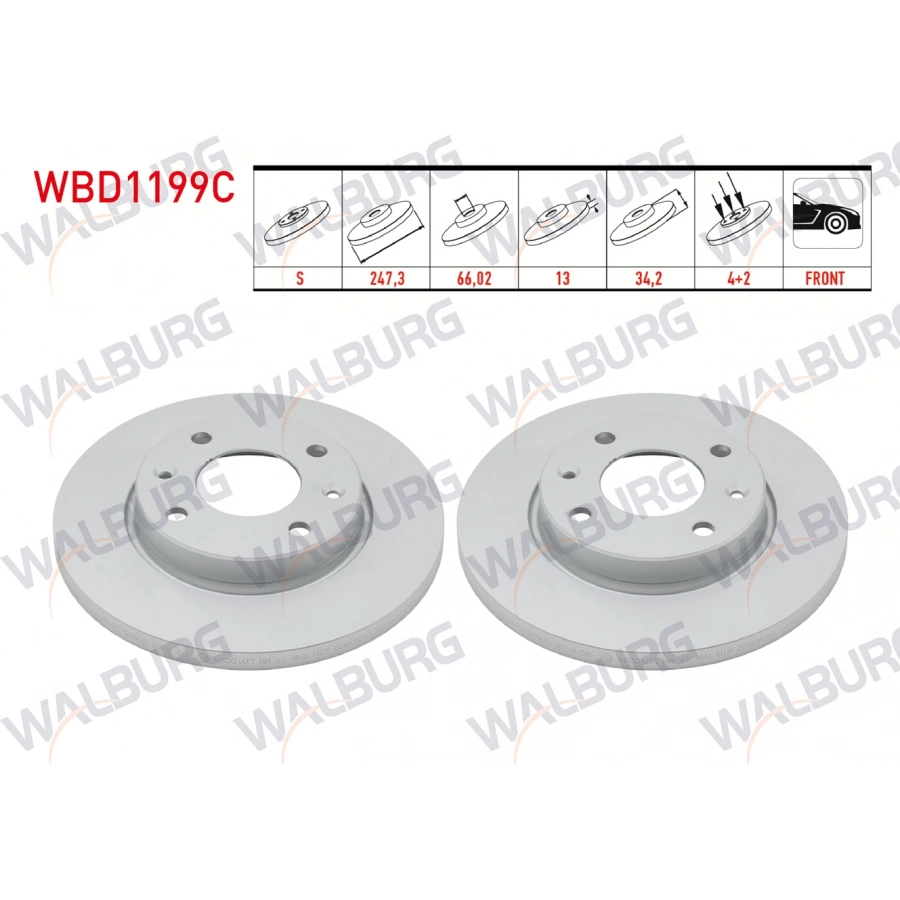 FREN DISKI ON DUZ KAPLAMALI 4 BJN 247,3X13X66,02X34,2 206 (2A/C) 1.4 HDI - 1.4i 16v 1998-2006/ XSARA 1.4 1997-2005/ XSARA 1.6 1997-2005/ XSARA 1.8 1997-2005/ 306 1.4i 1993-2002/ 306 1.6i 1993-2002