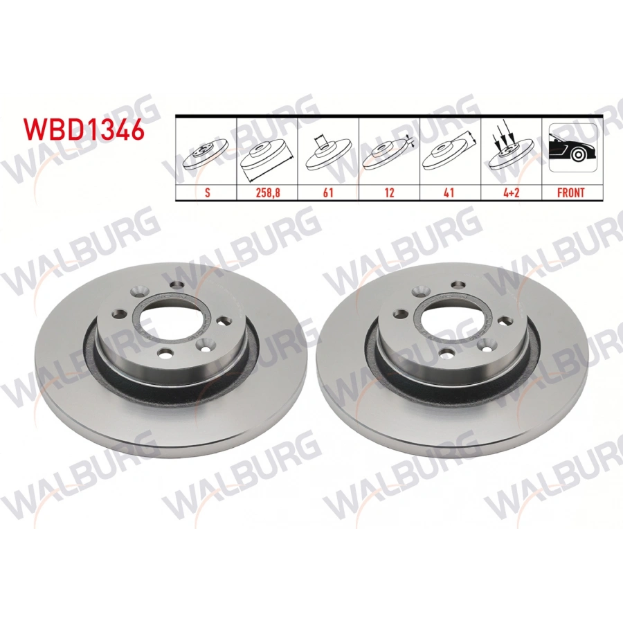FREN DISKI ON DUZ 4 BJN 258,8X12X61X41 DACIA LOGAN (LS) 1.5 DCI 2004-2012 / LOGAN MCV (KS) 1.5 DCI 2007-2013 / SANDERO 1.4i -1.6i -1.5 DCI 2008-2013 / LOGAN MCV 1.2 16v 2007-2013
