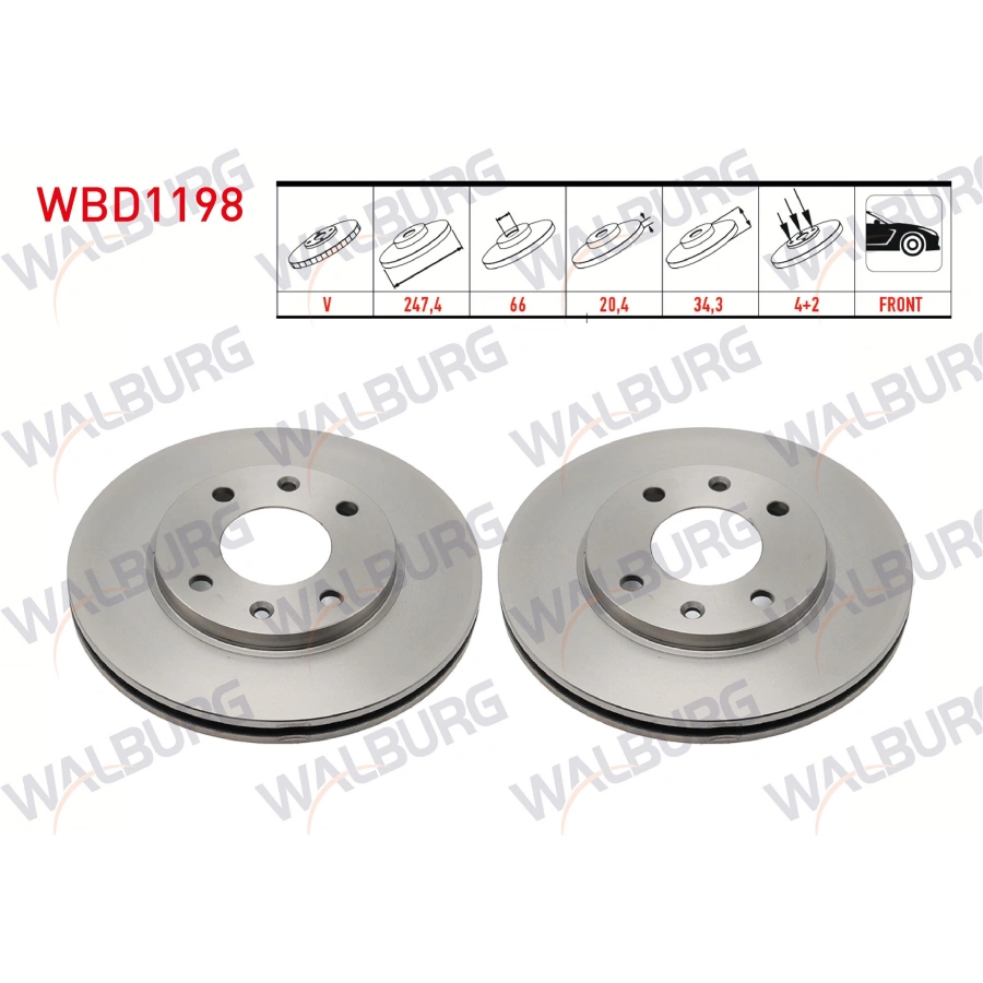 FREN DISKI ON HAVALI KAPLAMALI PERFORMANS DELIKLI 4 BJN 247X20,4X66X34,3 206 1.4 HDI - 1.4i 16v - 1.6i 16v 1998-2006/XSARA 1.6 - 1.8 1997-2005/306 1.6i - 1.8i 1993-2002/SAXO 1.5 D - 1.6 1996-2004/P106