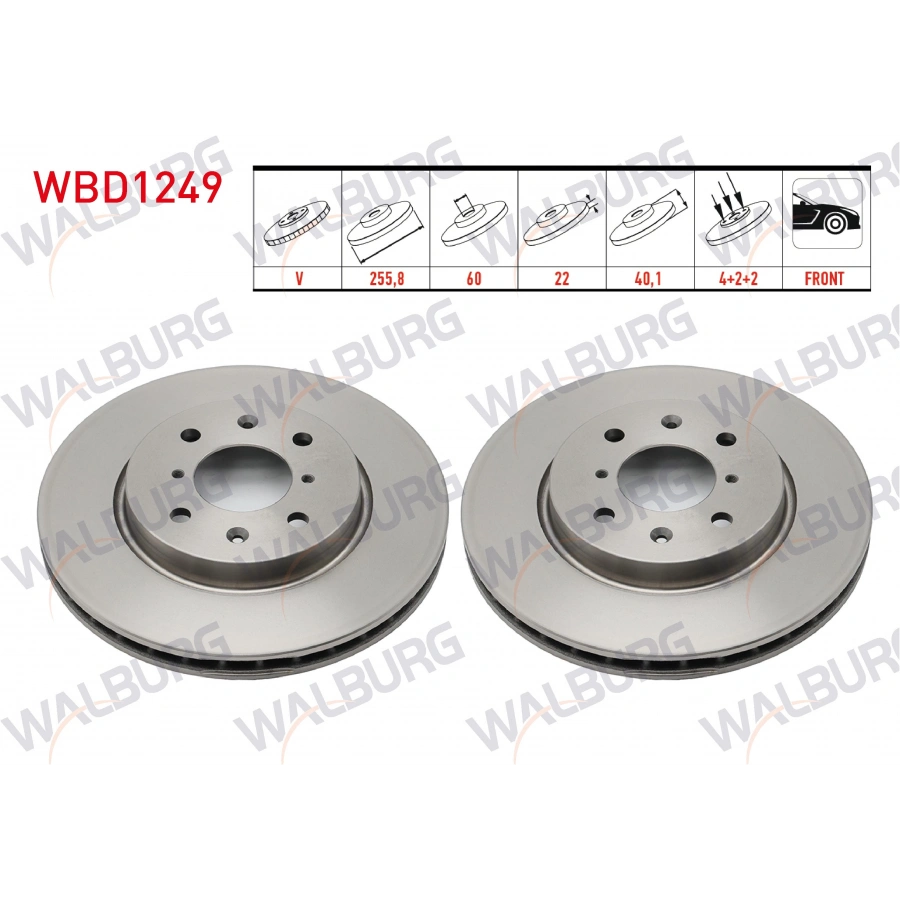 FREN DISKI ON HAVALI KAPLAMALI PERFORMANS DELIKLI 4 BJN 255,8X22X60X40,1 SUZUKI SWIFT IV (FZ,NZ) 1.2 2010- / SWIFT IV (FZ,NZ) 1.3 DDIS 2010-