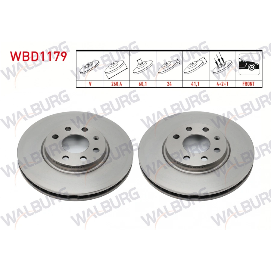 FREN DISKI ON HAVALI 4 BJN 260,4X24X60,1X41,1 OPEL CORSA C 1.3 CDTI - 1.7 CDTI - 1.4 - 1.6 2000-2006 / COMBO C 1.3 CDTI - 1.7 CDTI 2001-2006/ TIGRA B 1.3 CDTI 2000-2006