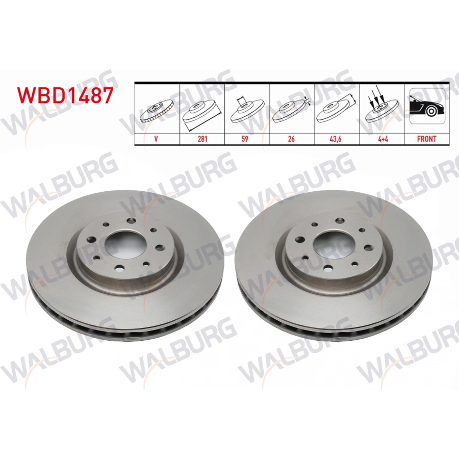 FREN DISKI ON HAVALI 4 BJN 281X26X59X43,6 FIAT BRAVO 1.4i - 1.4 T-JET 2006-2014 / ALFA ROMEO MITO 1.3 JTD - 1.4 T - 1.6 JTD 2008-