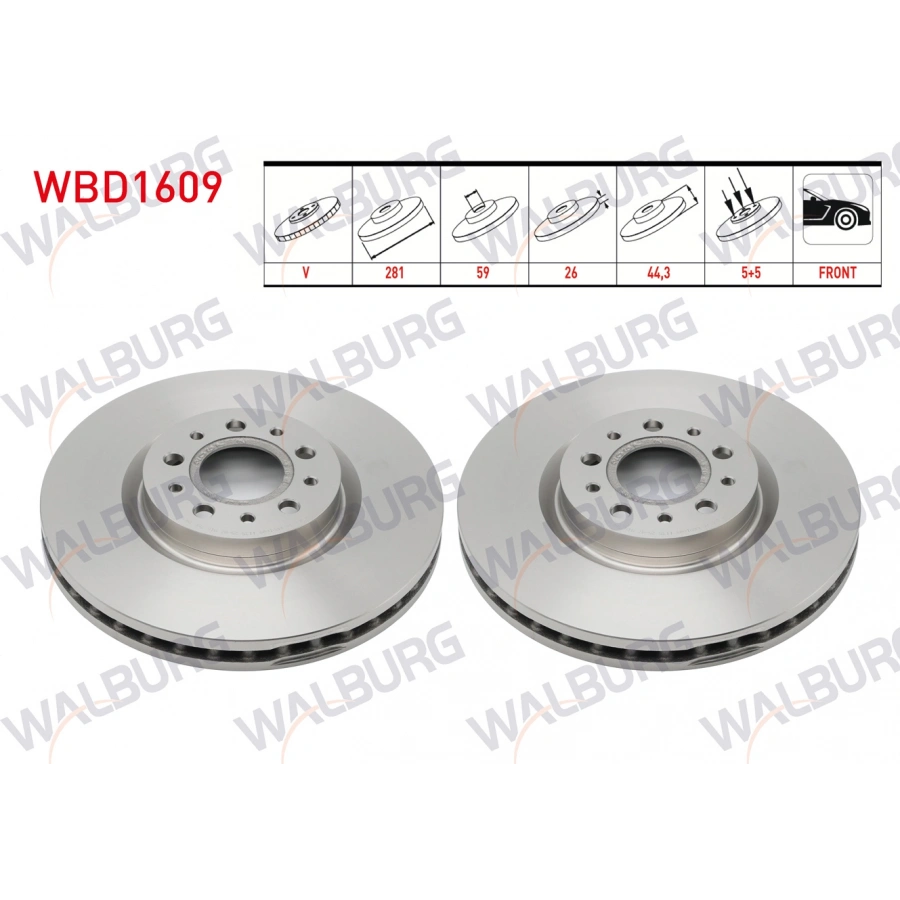 FREN DISKI ON HAVALI 5 BJN 281X26X59X44,3 FIAT EGEA CROSS EURO 6 2021-