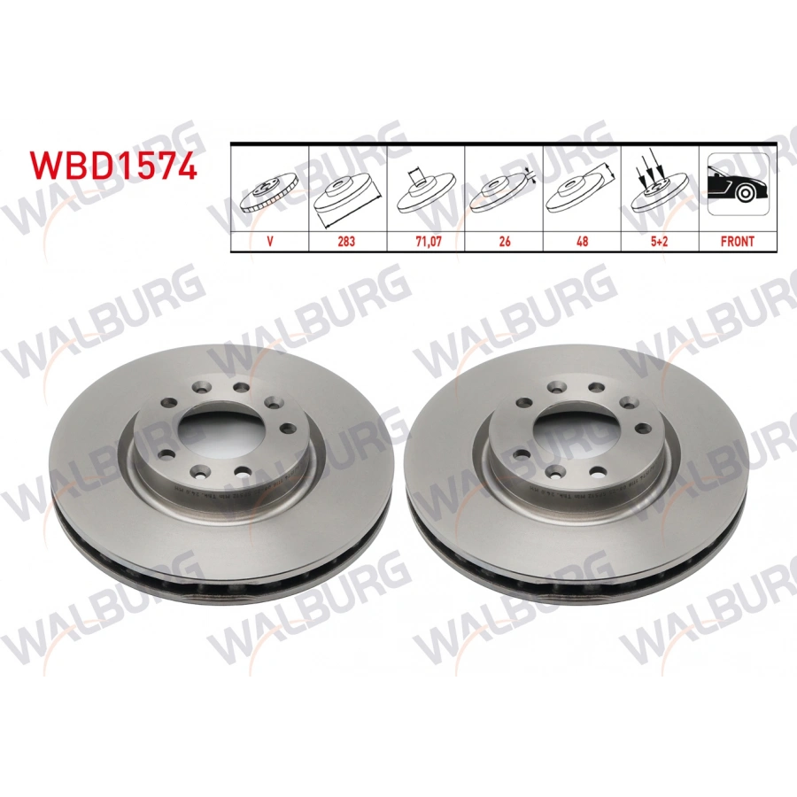 FREN DISKI ON HAVALI KAPLAMALI PERFORMANS DELIKLI 5 BJN 283X26X71,07X48 RIFTER 1.5 HDI-1.6 HDI 19-/PARTNER-BERLINGO 1.5 - 1.6 BlueHDI 18-/308 1.2 THP - 1.2 VTI - 1.5-1.6 BlueHDI 14-