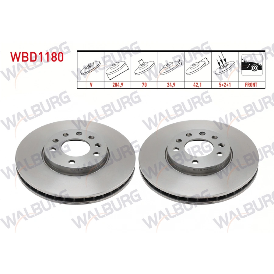 FREN DISKI ON HAVALI KAPLAMALI PERFORMANS DELIKLI 5 BJN 284,7X24,9X70X42,1 OPEL VECTRA C 1.6 16v 2002-2008/ VECTRA C 1.8 16v 2002-2008/ VECTRA C 1.9 CDTI 2002-2008/ VECTRA C 2.2 16v 2002-2008/