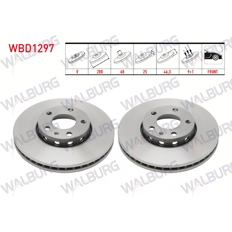 FREN DISKI ON HAVALI KAPLAMALI PERFORMANS DELIKLI 5 BJN 287,6X24,8X68,2X46,3 VOLKSWAGEN PASSAT 1.6-1.8-1.9 TDI 1996-2000/SUPERB 1.9 TDI-2.0 TDI 2010-2015/A4 1.9 TDI 1994-2001/A4 1.6 00-04/A6 1.9 TDI