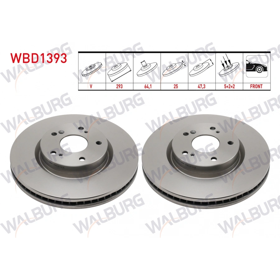 FREN DISKI ON HAVALI 5 BJN 293X25X64X47,1 HONDA CIVIC IX 1.6 I-DTEC 16 JANT 2012-2016