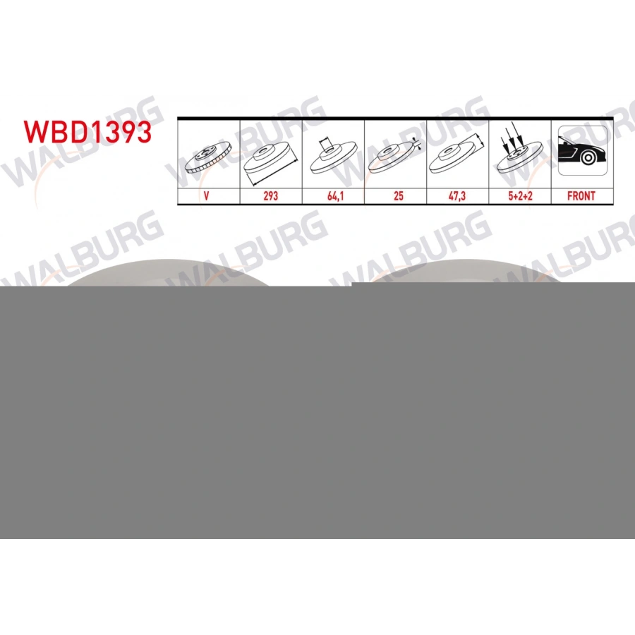 FREN DISKI ON HAVALI 5 BJN 293X25X64X47,1 HONDA CIVIC IX 1.6 I-DTEC 16 JANT 2012-2016