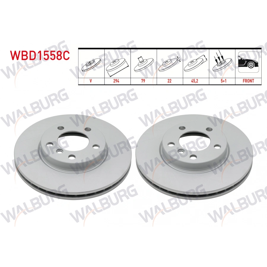 FREN DISKI ON HAVALI KAPLAMALI PERFORMANS DELIKLI 5 BJN 294X22X79X45,2 MINI COOPER COUNTRYMAN (R60) 1.6 - 1.6 D - 1.6 S 2010-2014