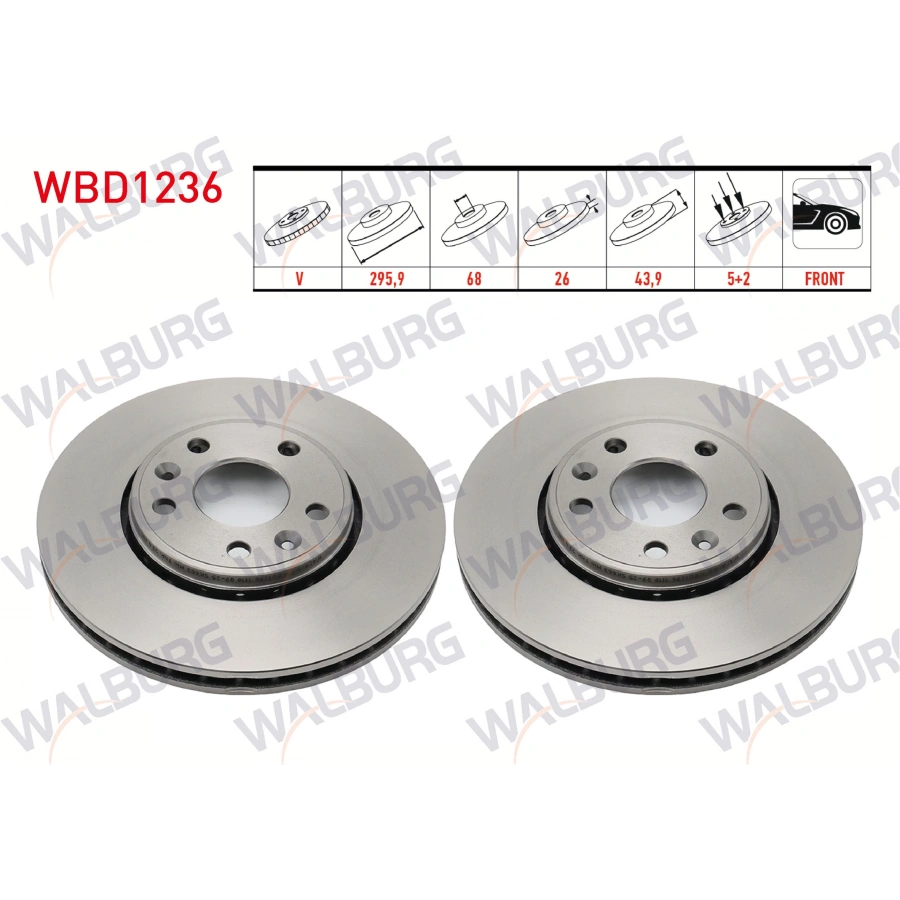 FREN DISKI ON HAVALI KAPLAMALI PERFORMANS DELIKLI 5 BJN 296X26X68X44 RENAULT LAGUNA III 1.5 DCI - 2.0 DCI - 1.6i 16v 2007-/ LATITUDE 1.5 DCI - 2.0 DCI 2011-/ SCÉNIC III 1.5 DCI - 16i 16v 2009-