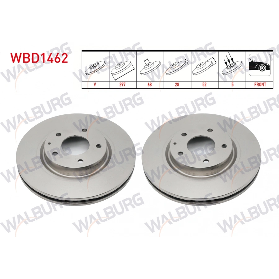 FREN DISKI ON HAVALI 5 BJN 297X28X68X51,5 MAZDA 6 (GJ,GH) 2.0 2013-/ CX-5 (KE) 2.0 - 2.2 D 2011-/ CX-5 (KF) 2.0 2017-