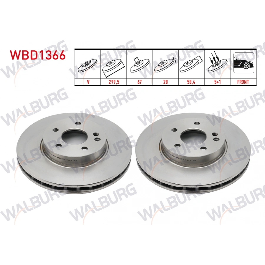 FREN DISKI ON HAVALI KAPLAMALI PERFORMANS DELIKLI 5 BJN 299,50X28X67X58,40 MERCEDES VITO 111 CDI - 110 CDI - 115 CDI - 109 CDI- 113 CDI -116 CDI - 2.0 CDI - 2.2 CDI -2003-2014