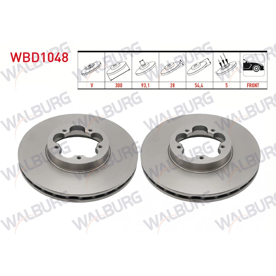 FREN DISKI ON HAVALI 5 BJN 300X28X93X54,4 FORD TRANSIT 2.2 TDCI ARKADAN ITIS 2006-2014 / TRANSIT 2.4 TDCI 2006-2014 / TRANSIT 2.2 TDCI 2006-2014 / TRANSIT 3.2 TDCI 2006-2014